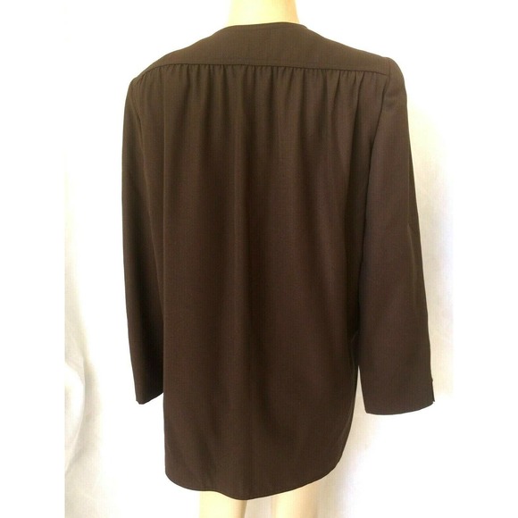 Valentino Open Jacket Blazer Brown Wool Lined 48 - Picture 4 of 9